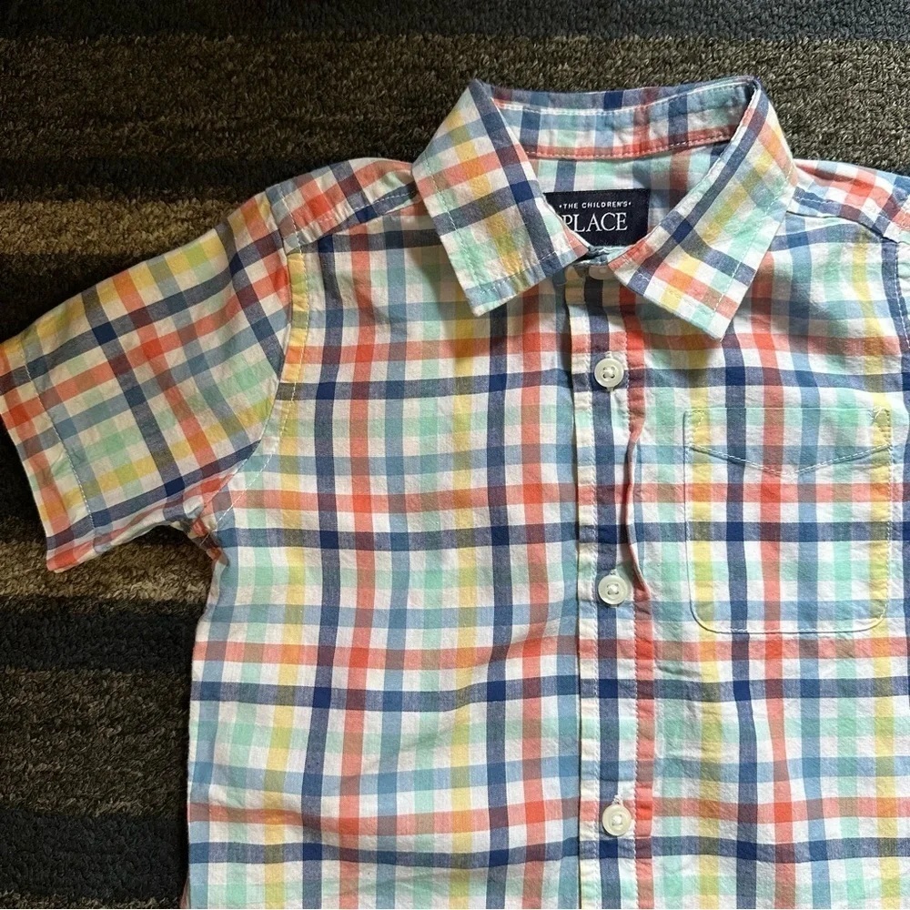 The Children’s‎ Place Toddler Boy Short Sleeve Button Down Shirt Size 4T